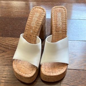 Never worn ROC a white platform sandals